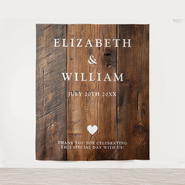 Tapete De Parede Fundo Rustic Boho Barn Wood Fotografia Booth (Frente)