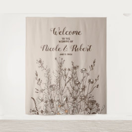 Tapete De Parede Fundo Rústico de Flores Silvestres para Casamento