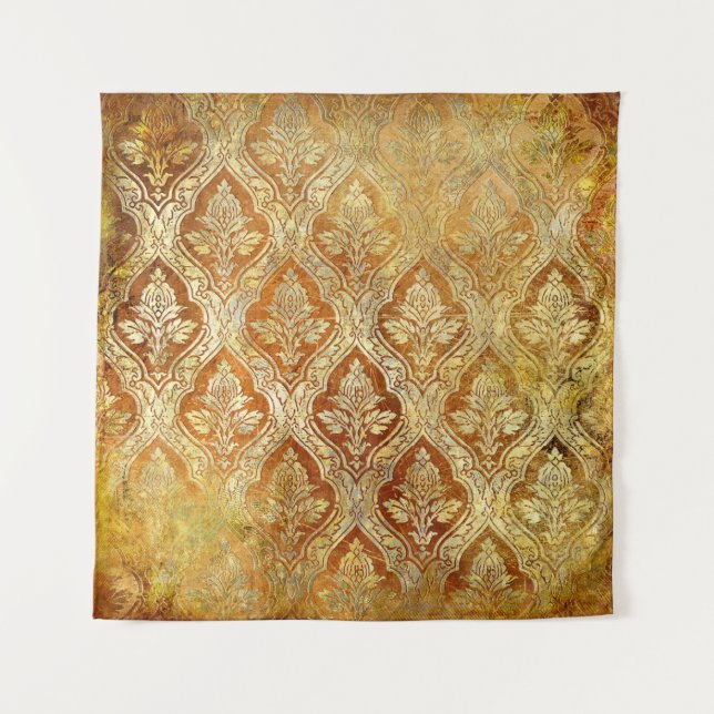 Tapete De Parede fundo shabby do ouro vintage (Frente)