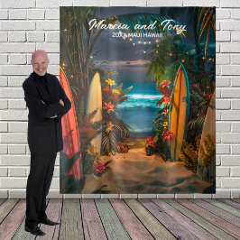 Tapete De Parede Fundo suspenso de praia e pranchas de surfe