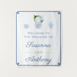 Tapete De Parede Fundo Virtual de Boas-Vindas para Casamento em Chi