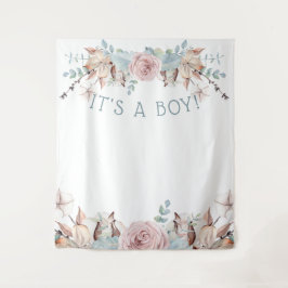 Tapete De Parede Fundo virtual para chá de bebê de menino Boy com t