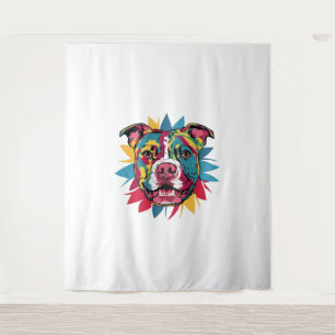 Tapete De Parede funny colorful dog pitbull