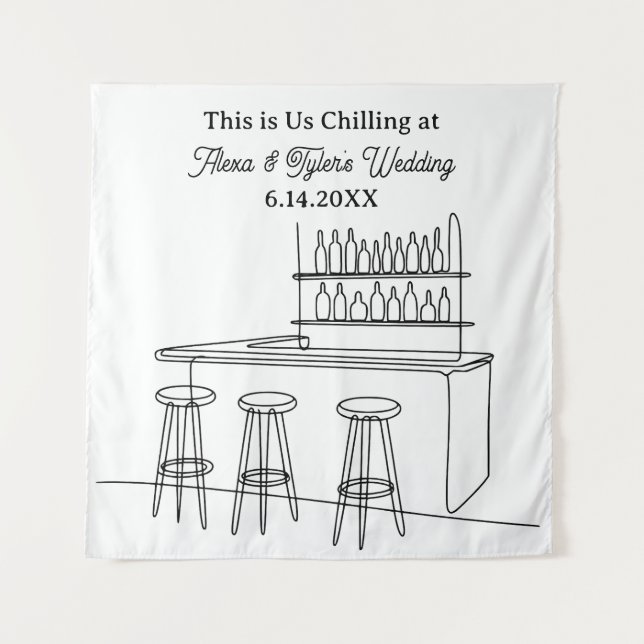 Tapete De Parede Funny Wedding Backdrop Photo Prop (Frente)