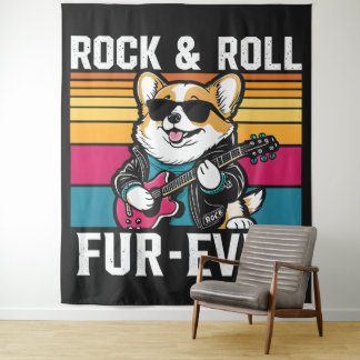 Tapete De Parede Fur-Ever Rock & Roll With A Rockin Corgi