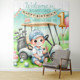 Tapete De Parede Furo no Um Aniversário de 1 ano do Menino Golfe Fe