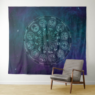 Tapete De Parede Galáxia Astrologia Sinais do Zodiac