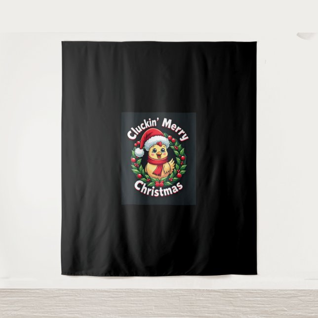Tapete De Parede Galinha de Natal Feliz (Frente)