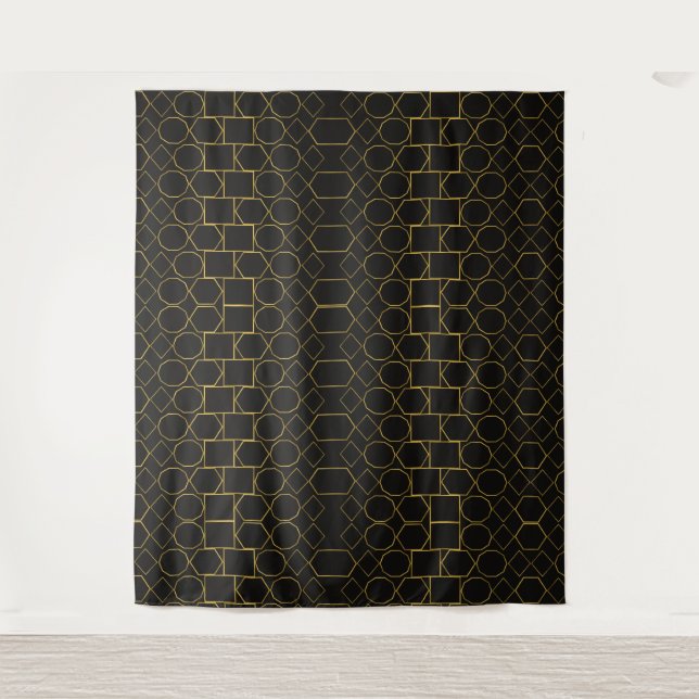 Tapete De Parede Galmourous Golden Geometric pattern (Frente)