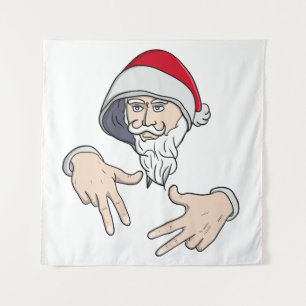 Tapete De Parede Gangsta legal Hip Hop Hand Rap Santa Claus