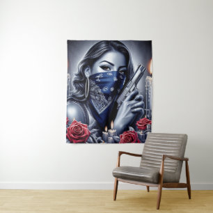 Tapete De Parede Gangster Girl Hip Hop chicano art Design