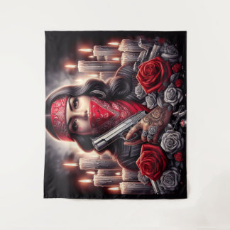 Tapete De Parede Gangster Girl Hip Hop gráfico chicano