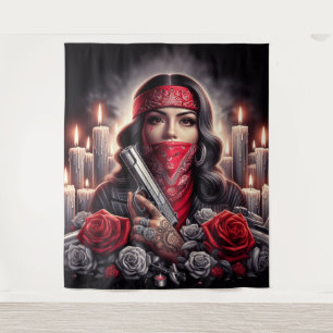 Tapete De Parede Gangster Girl Hip Hop gráfico chicano