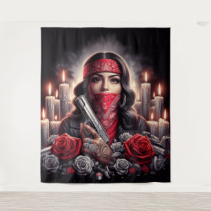 Tapete De Parede Gangster Girl Hip Hop gráfico chicano