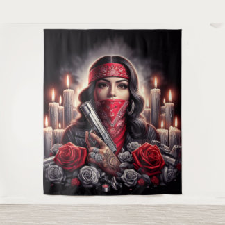 Tapete De Parede Gangster Girl Hip Hop gráfico chicano