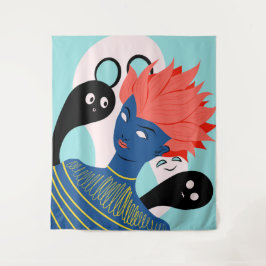 Tapete De Parede Garota alienígena com fantasmas fantasmas imaginár