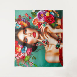 Tapete De Parede Garota com Flores