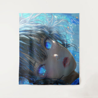 Tapete De Parede Garota Fantasia Misteriosa - Estética de Arte Oceâ