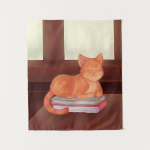 Tapete De Parede Gato de Biblioteca