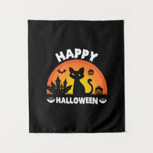 Tapete De Parede Gato de Halloween Feliz Aniversário de Halloween