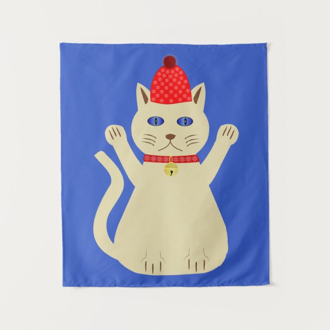 Tapete De Parede Gato de Natal Fofo (Frente)