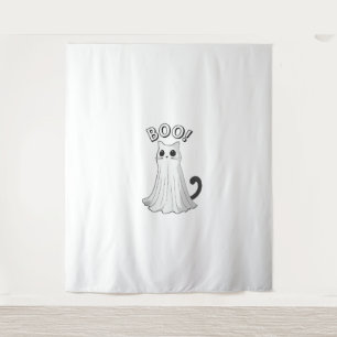 Tapete De Parede Gato Fantasma Ghost do Boo Gatinho Ghost Galloween