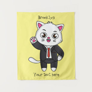 Tapete De Parede Gato gatinho bonito em desenho animado