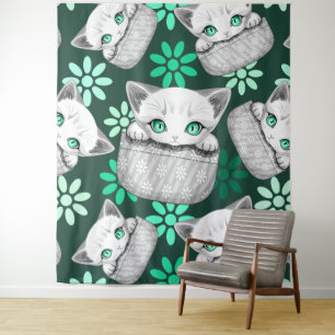 Tapete De Parede Gato, Gato, Gato e Playaking de uma Bolsa
