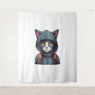 Tapete De Parede gato giro vestindo um sanduíche verde