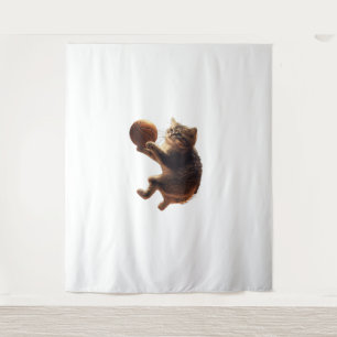 Tapete De Parede Gato Jogando Basquete Gatos Engraçados Mamãe Meia 