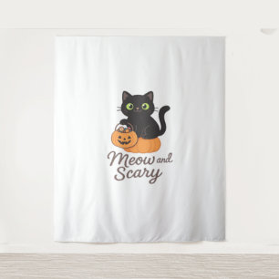 Tapete De Parede Gato Negro Misquioso com olhos verdes brilhantes e