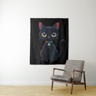 Tapete De Parede Gato Preto Pouco Assustador