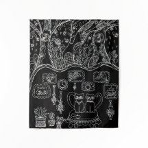 Gatos intrincados desenhados à mão