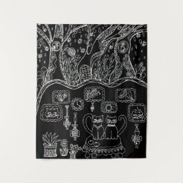 Tapete De Parede Gatos intrincados desenhados à mão