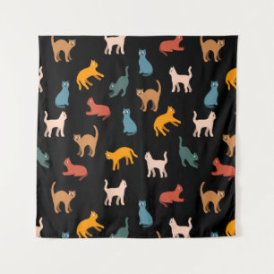 Tapete De Parede Gatos no preto