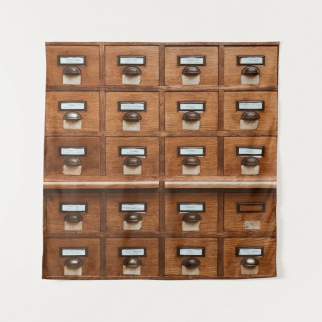 Tapete De Parede Gaveta de madeira marrom (Frente)