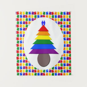 Tapete De Parede Gay Men Árvore de Natal Arco-Íris e Presentes