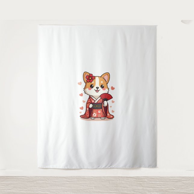 Tapete De Parede Geisha Corgi Dog Lover Welsh (Frente)