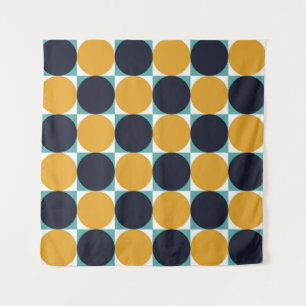 Tapete De Parede Geometria colorida da safra: padrão circular.