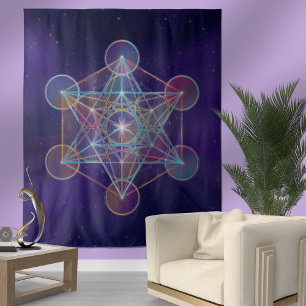 Tapete De Parede Geometria Sagrada do Cubo da Metatron