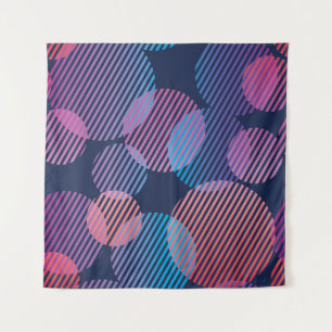 Tapete De Parede Geometria Tropical: Design violeta e rosa noturno