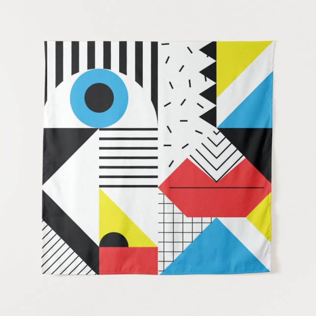 Tapete De Parede Geometric seamless pattern with abstract shapes (Frente)
