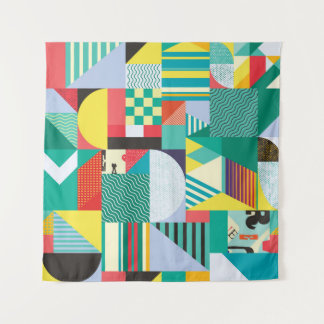 Tapete De Parede Geométrico Decorativo: Elementos de Padrão Vintage