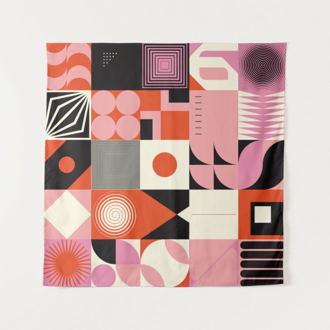 Tapete De Parede Geométrico escandinavo: Padrão Trabalho de arte co (Frente)