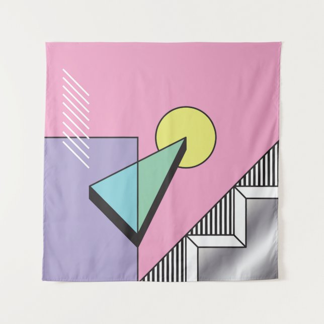 Tapete De Parede Geométrico Pós-moderno: Composição Abstrato (Frente)