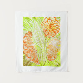 Tapete De Parede Gerbera e Aspidistra elatior,