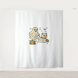 Tapete De Parede Ghost Ghost Walking Ghost Cat Clássico T-S
