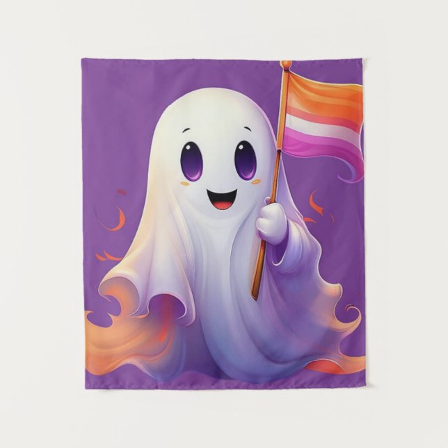 Tapete De Parede Ghost whit lesbian flag (Frente)