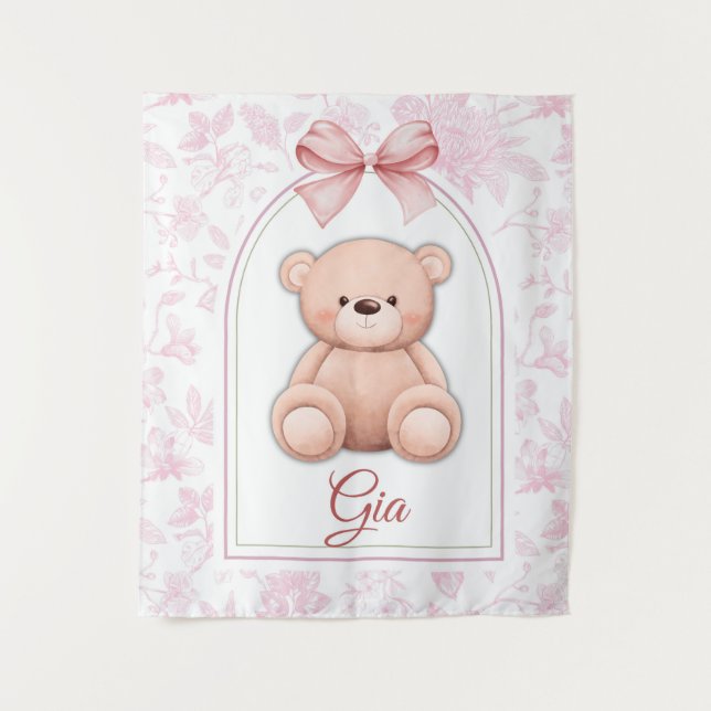 Tapete De Parede Gia | Design Personalizado de Berçário com Urso de (Frente)