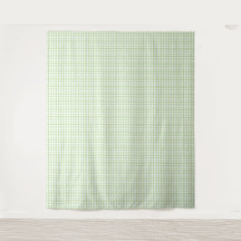 Tapete De Parede Gingham Branco e Verde da Aquarela